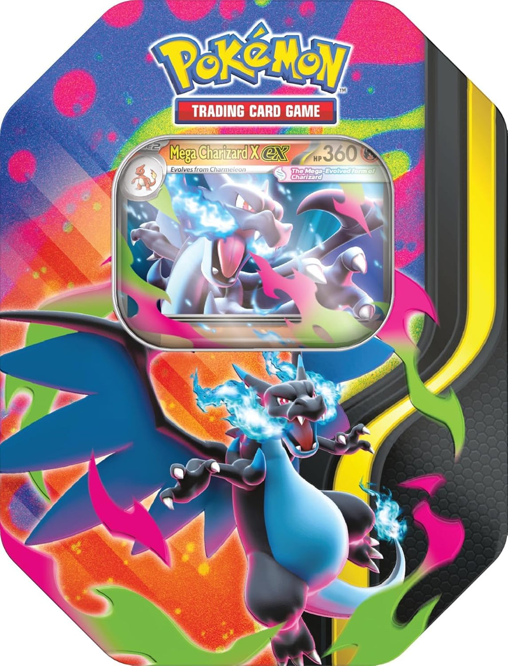 Pokémon TCG Mega Charizard ex Promo Card and Tin with 4 Packs E595980