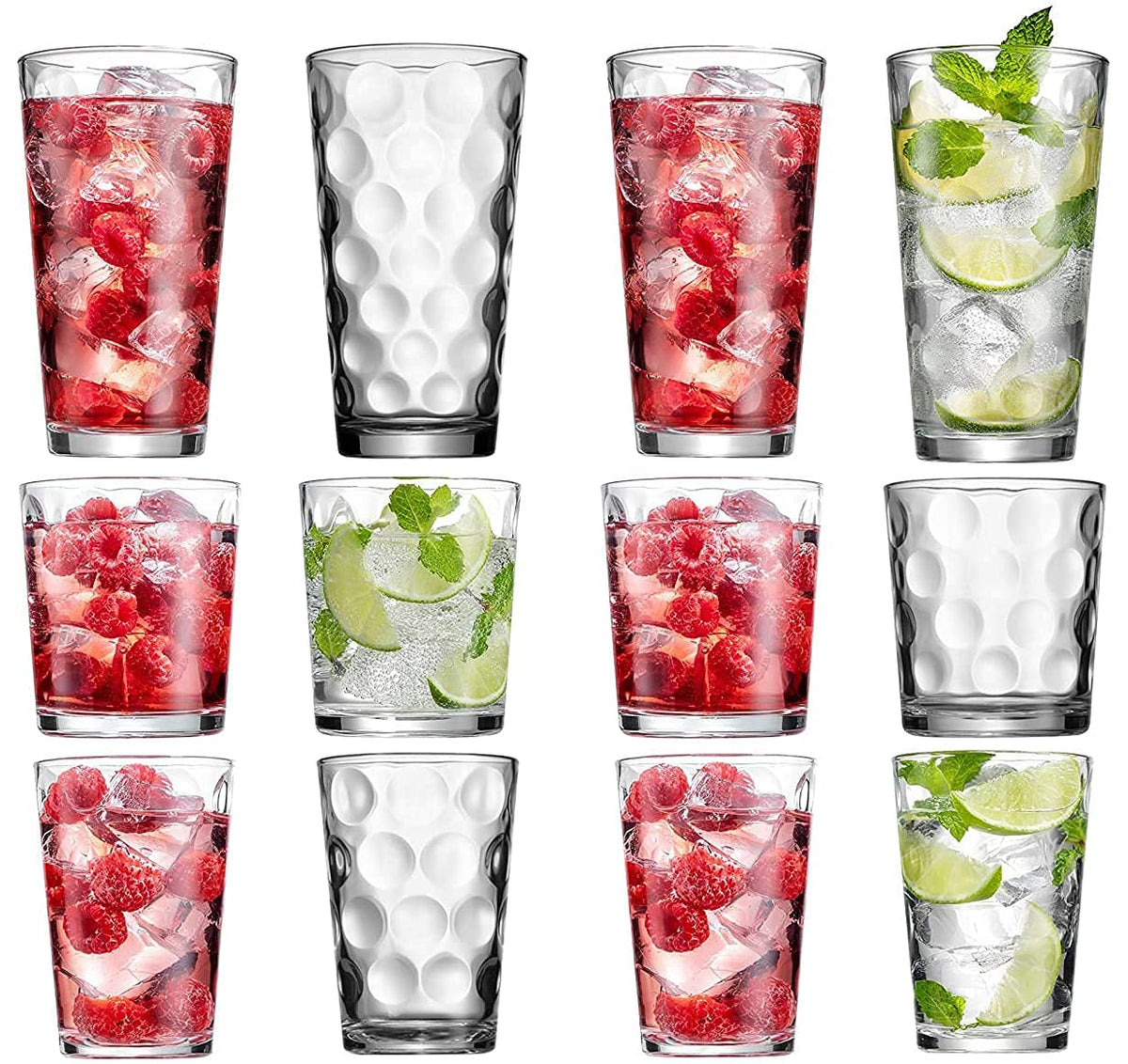 Set of 12 Stackable Drinking Glasses F36589