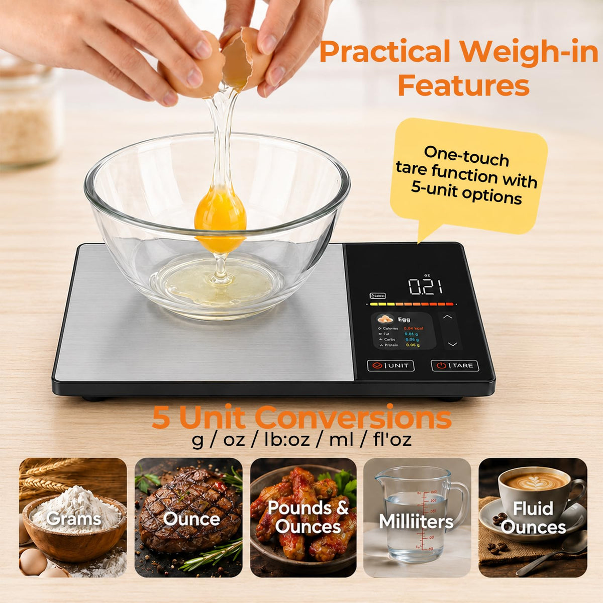 11lb Stainless Steel Digital Kitchen Scale K6358