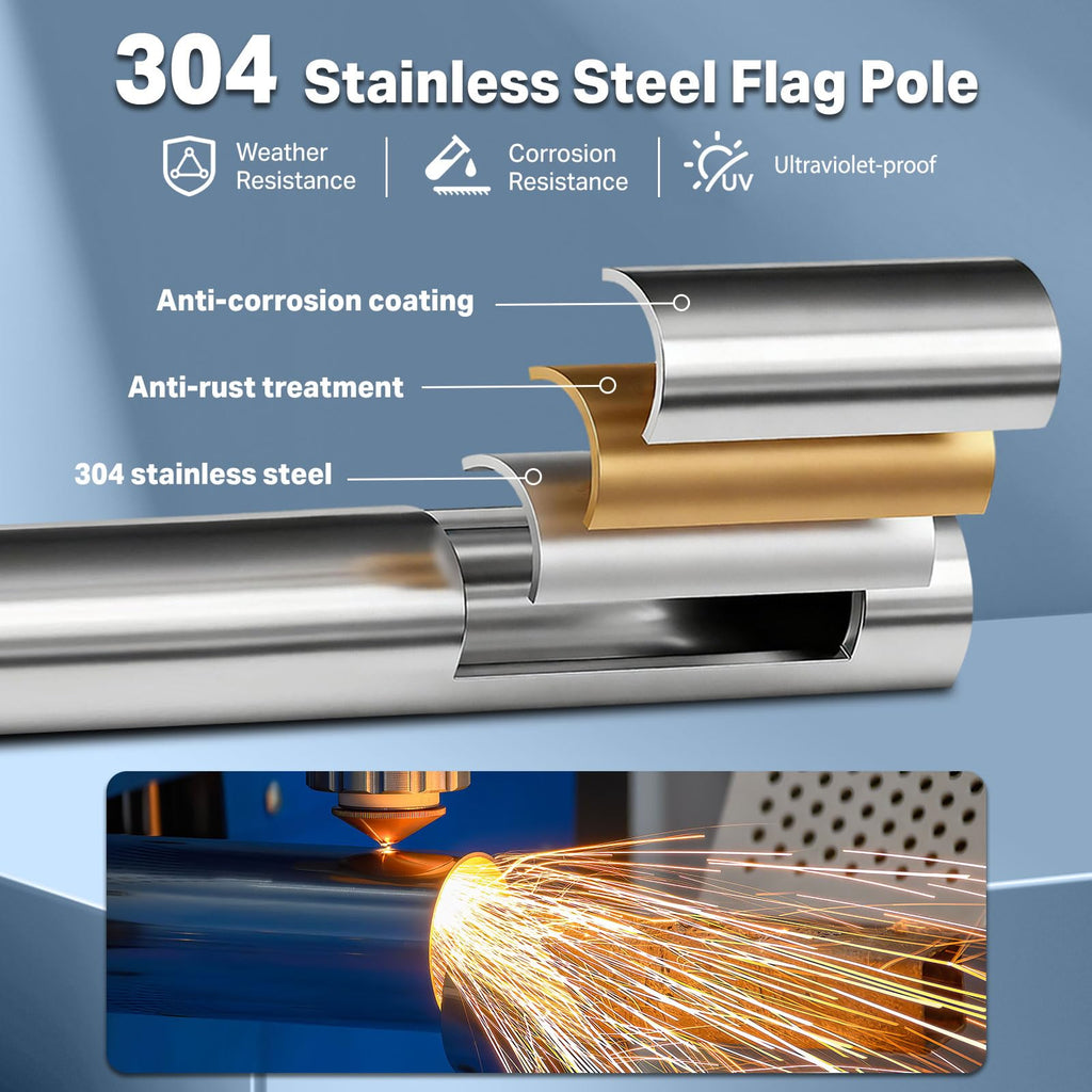 6FT 304 Stainless Steel Flag Pole N18276