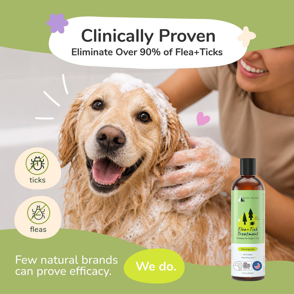 Lemongrass Flea & Tick Shampoo for Dogs & Cats 12 fl oz M959312