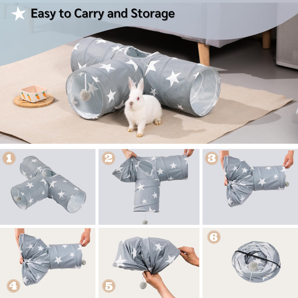 3 Way Collapsible Rabbit Tunnel Toy D63782
