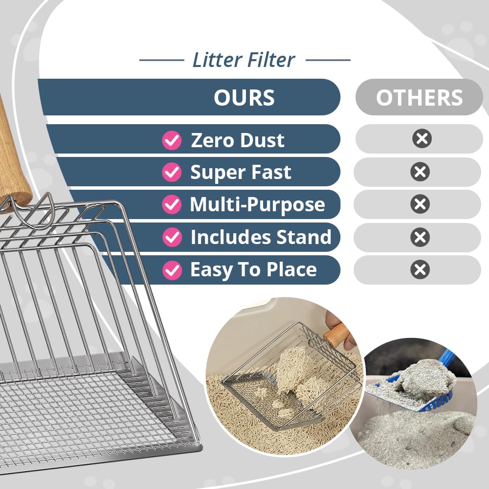Metal Litter Scoop with Beech Wood Grip A3019