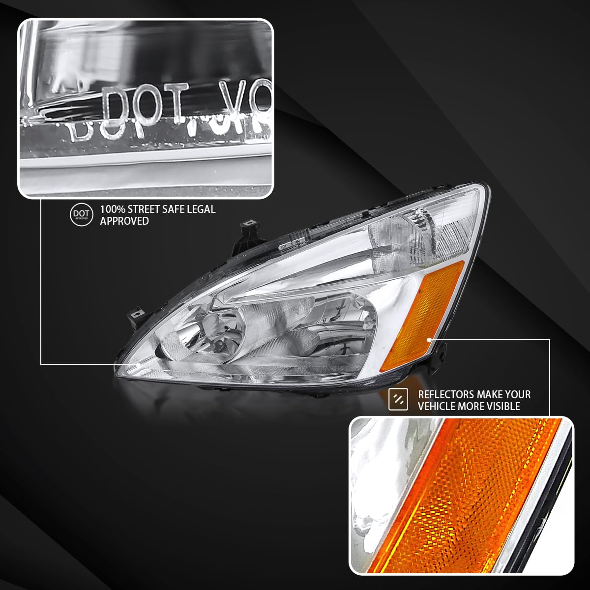 Chrome Left+Right Headlights P15550