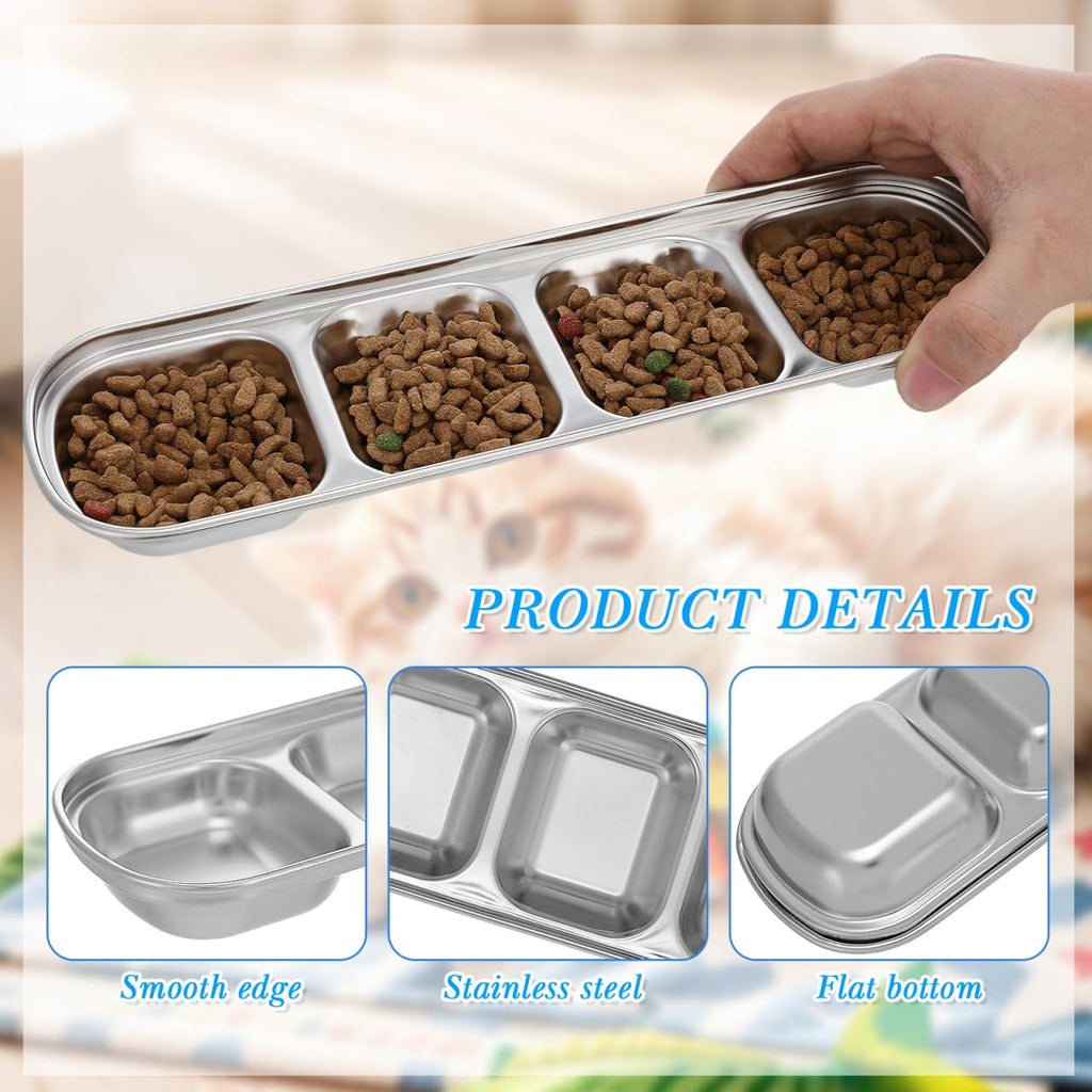 Stainless Multi-Grid Divided Feeding Tray 2 Pack D301