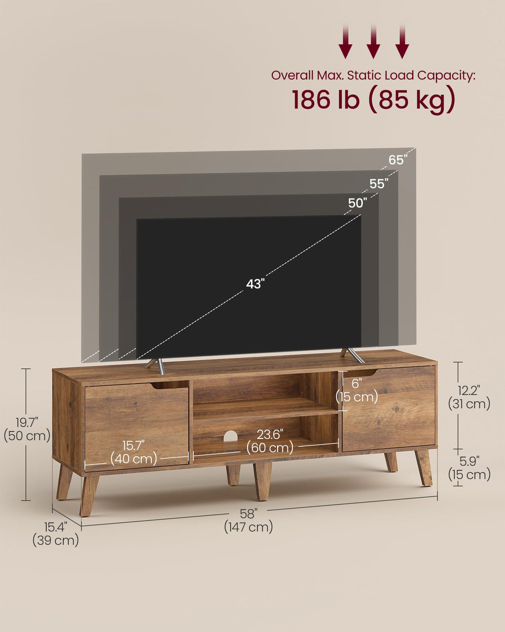 TV Stand with Adjustable Shelf E257