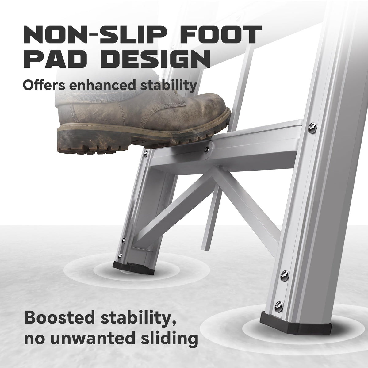 Aluminum Foldable 5-Step Ladder with Wide Anti-Slip Pedal J5137