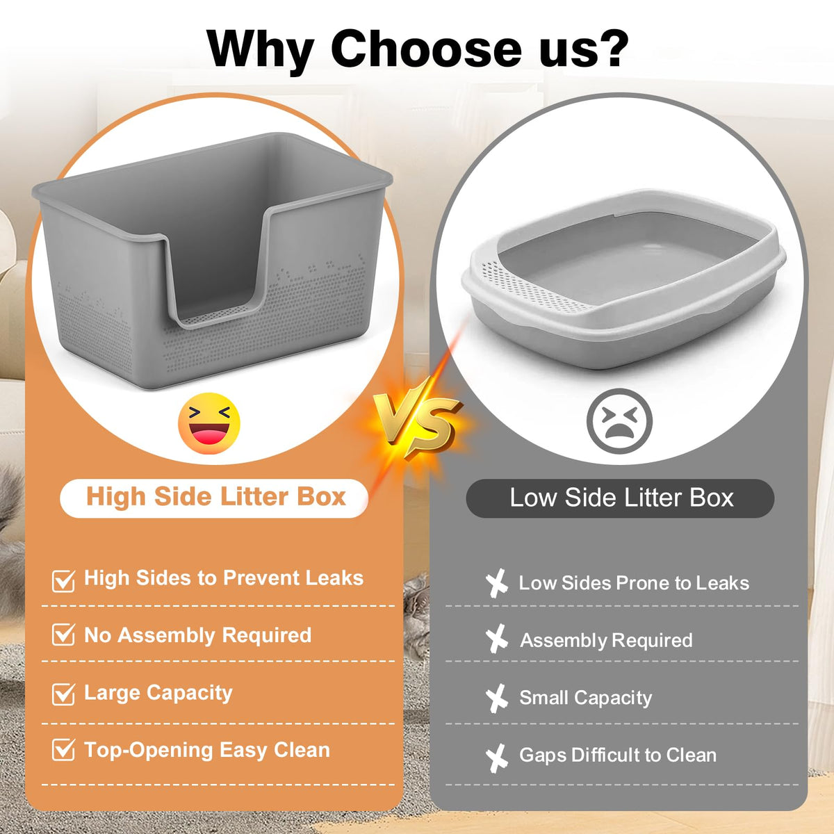 Extra Large High Sided Cat Litter Box T845143