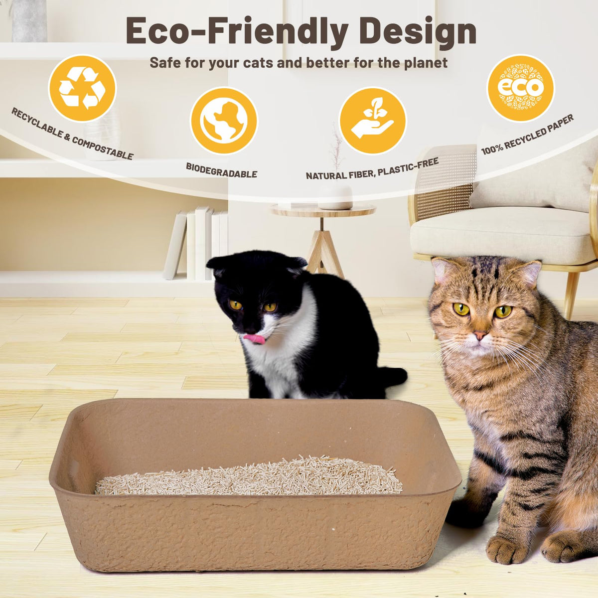 4 Pack Disposable Cardboard Cat Litter Boxes Q6875