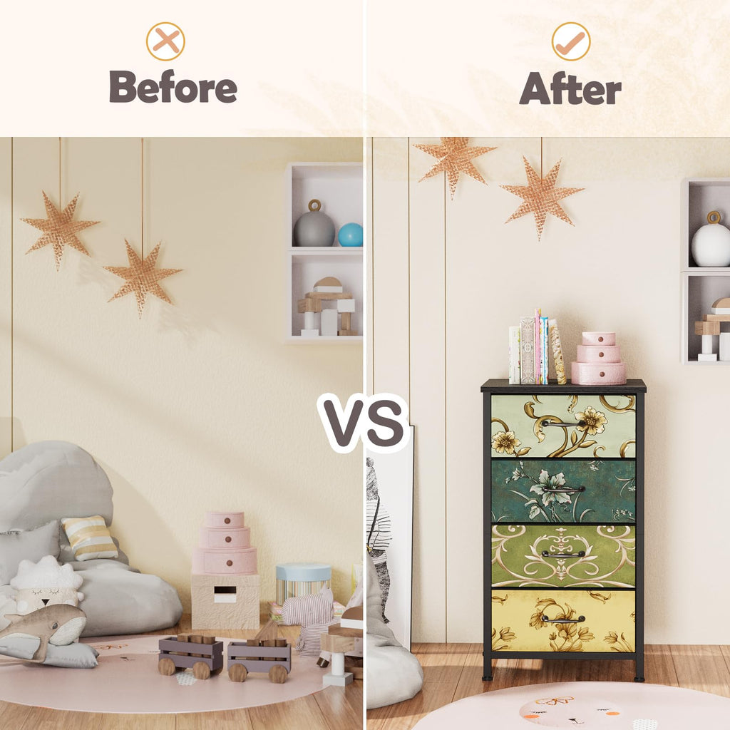 4 Drawer Fabric Dresser I18511
