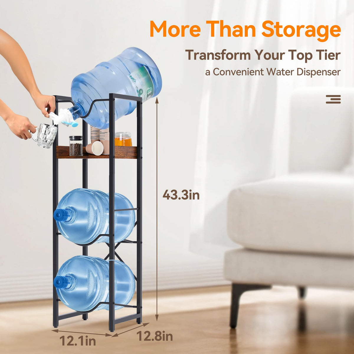 5 Gallon Water Bottle Jug Holder with Dispenser Valve J927963