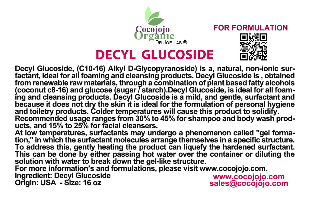 16 oz Plant Derived Coco Glucoside Surfactant Z44369