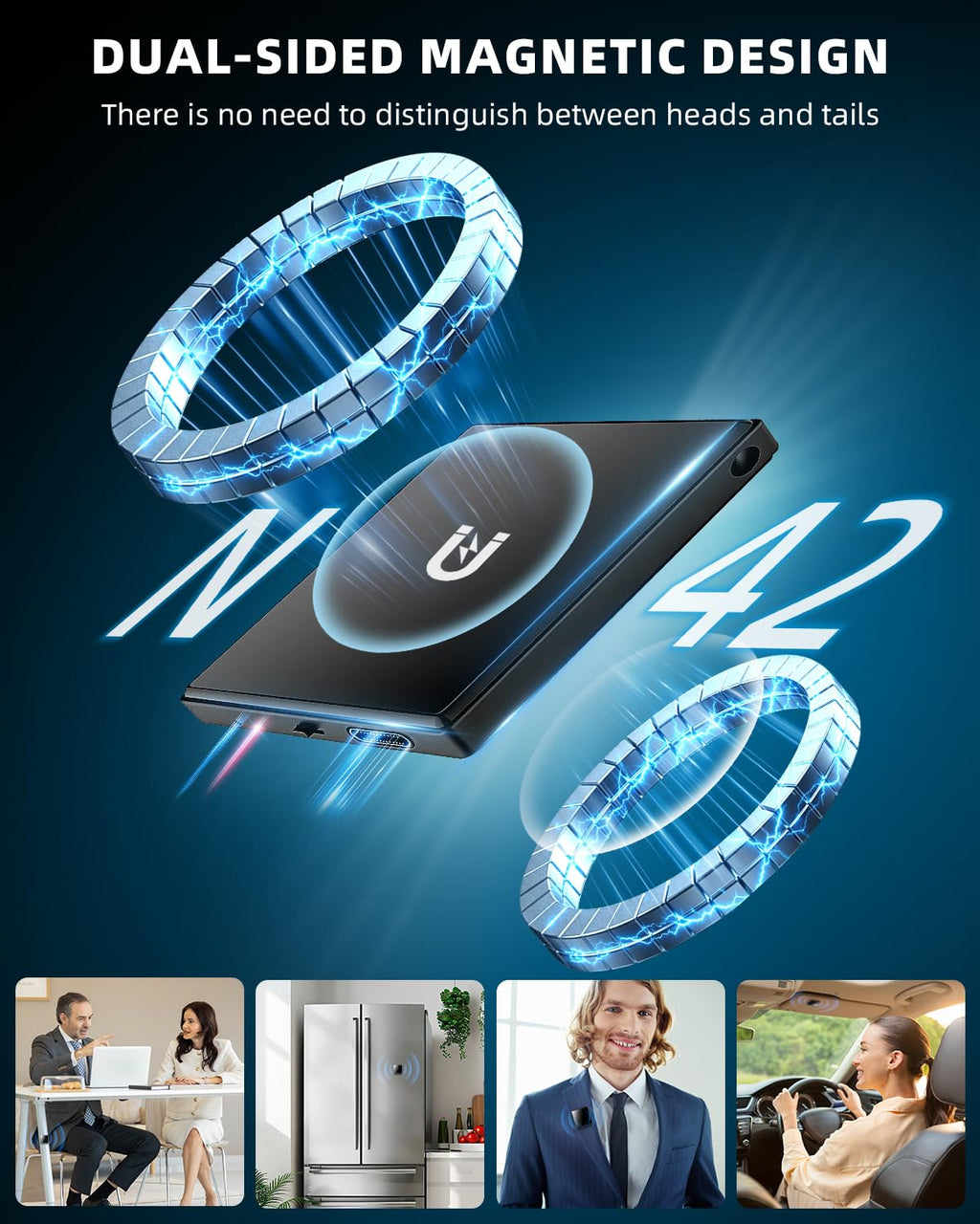 Mini Magnetic Voice Recorder, 128GB Recording Device with Playback H5375