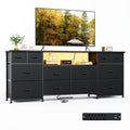 63 Inch 12 Drawer Black Dresser T8890