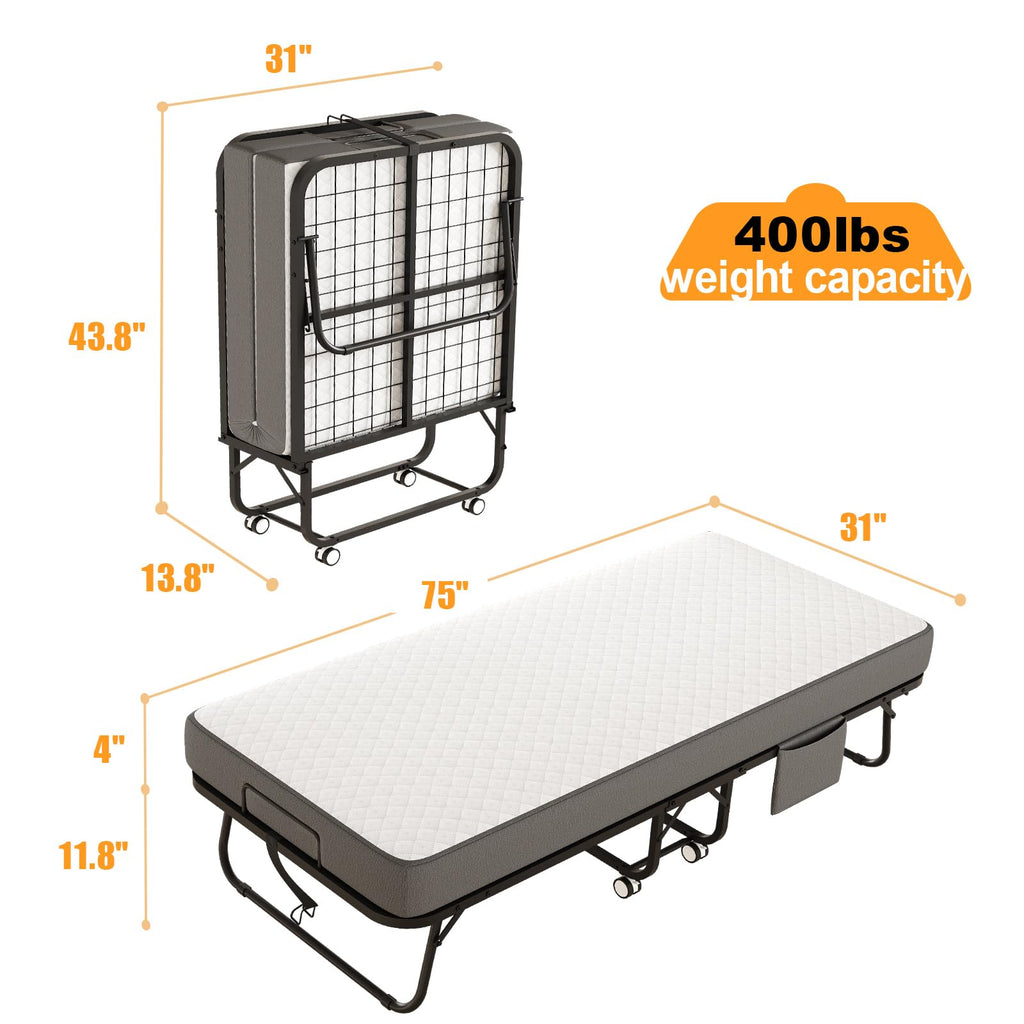 Folding Bed with Memory Foam Mattress M468070