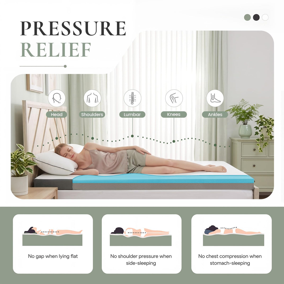 Twin Trifold Memory Foam Mattress with Washable Cover D4347