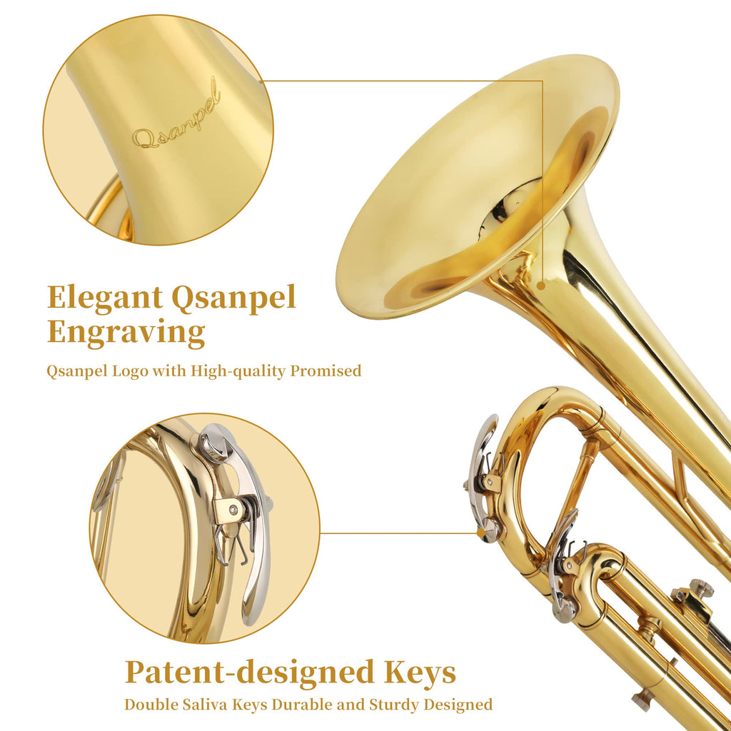 Gold Trumpet with Case, 7C Mouthpiece and Cleaning Kit L812512