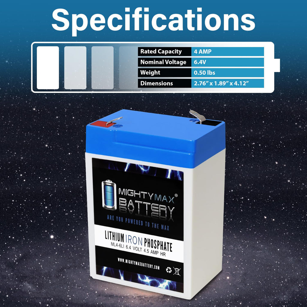 6V 4.5AH Lithium Replacement Battery F835