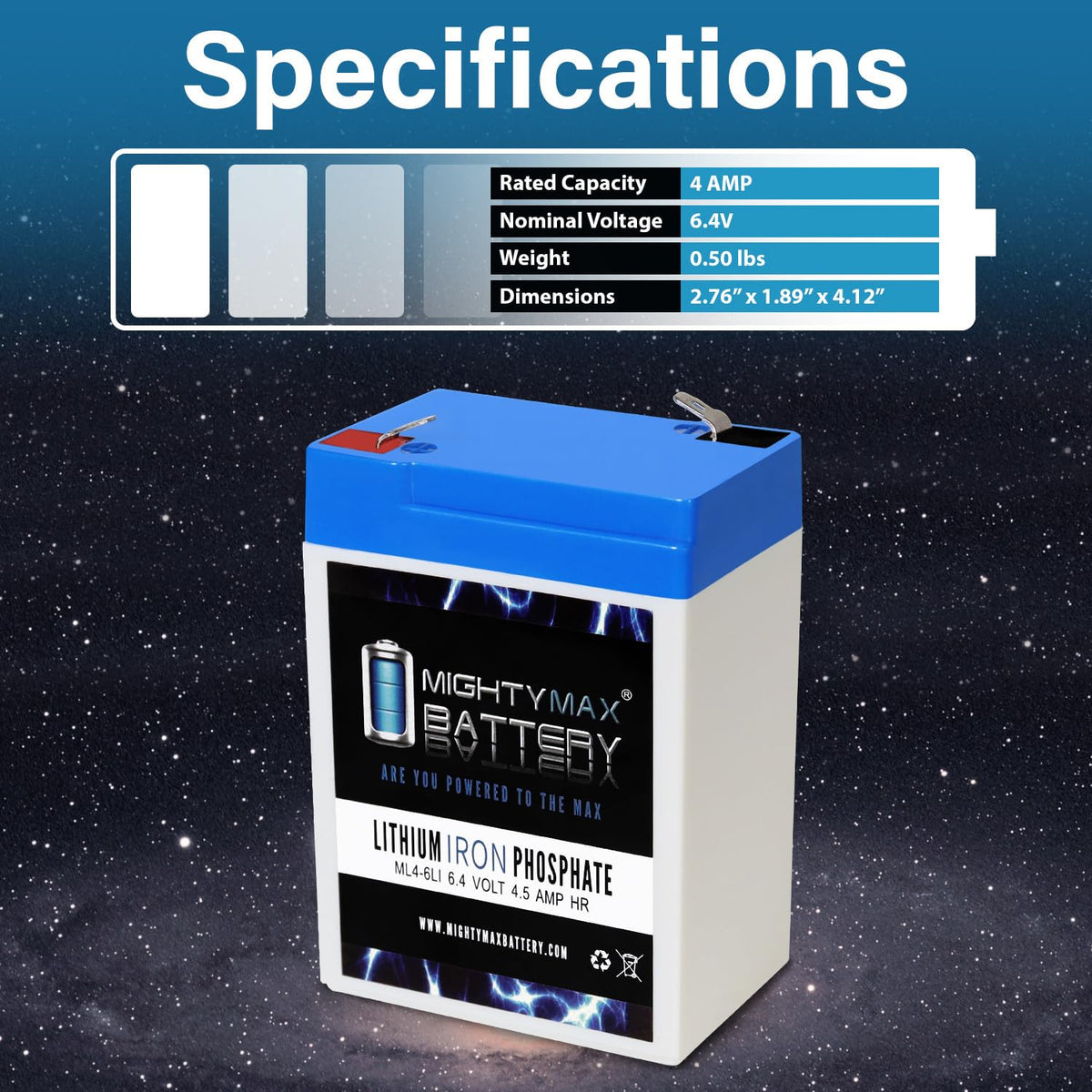 6V 4.5AH Lithium Replacement Battery F835