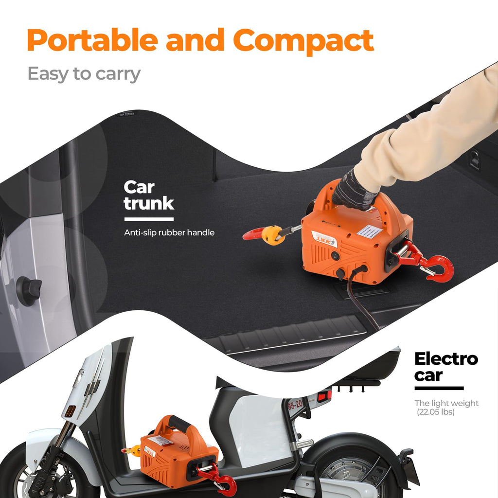 1500W 1100 lb Capacity Electric Hoist N40576