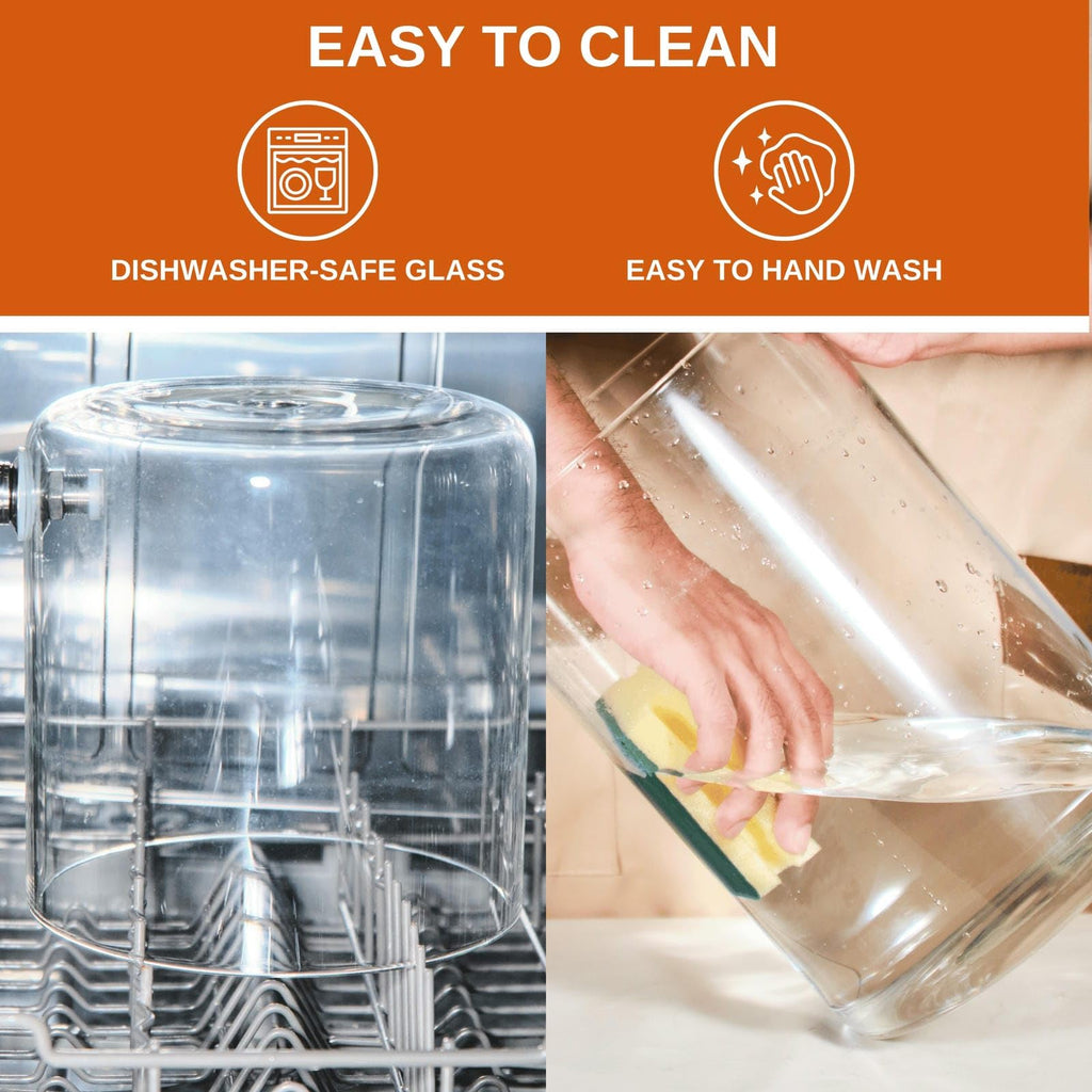 2.1 Gallon Glass Beverage Dispenser with Bamboo Stand and Spigot W1533