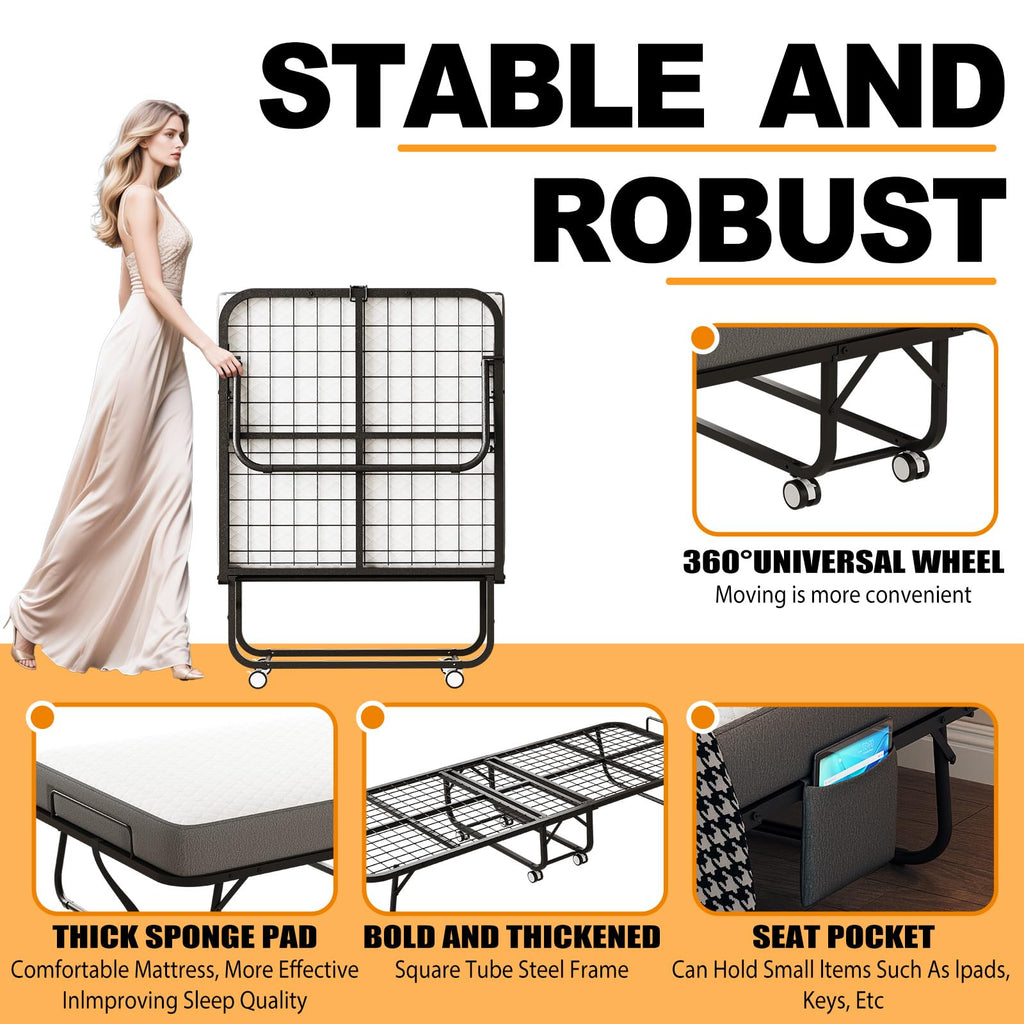 Folding Bed with Memory Foam Mattress M468070