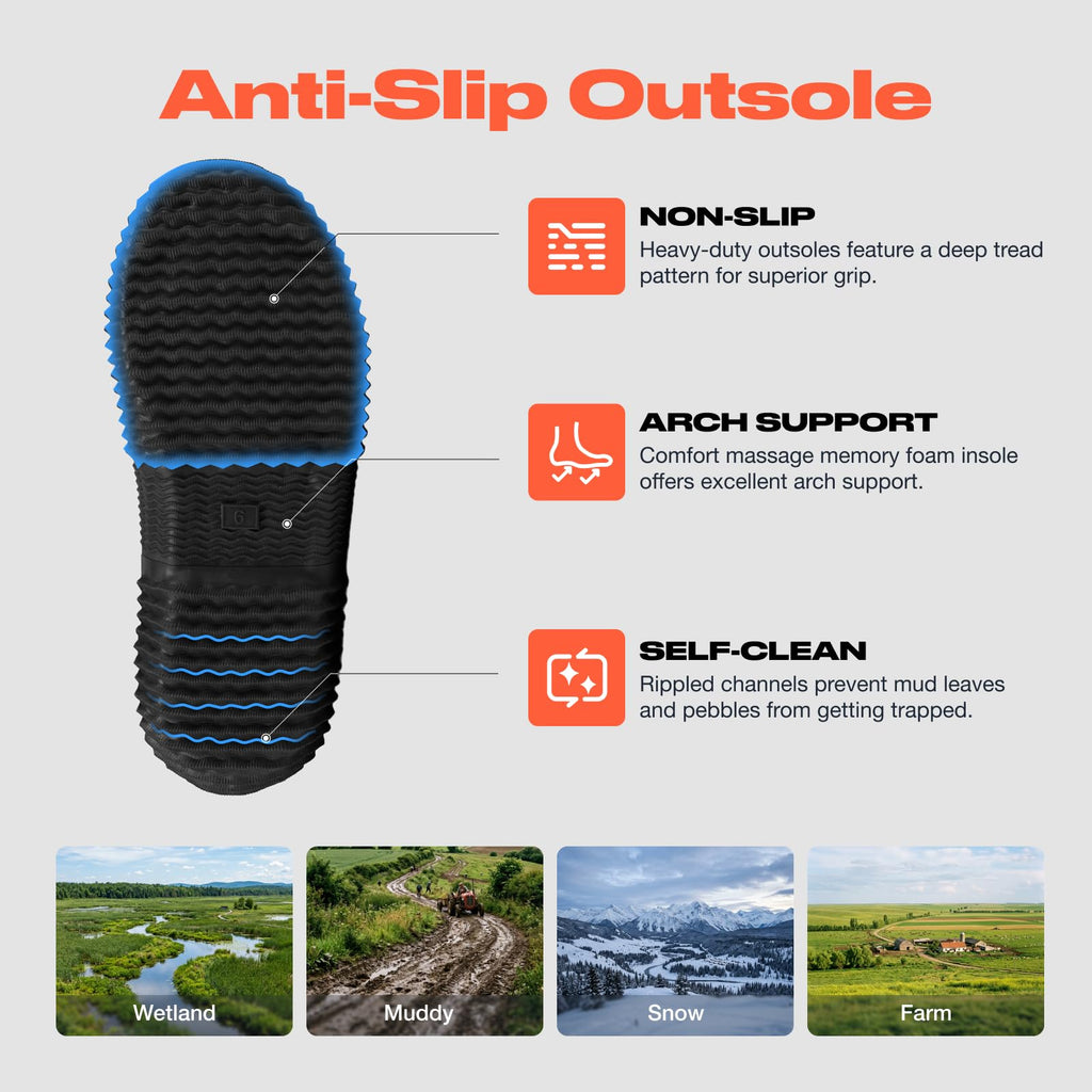 Women's Waterproof Insulated Neoprene Rubber Rain Boots R4469