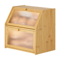 Extra Large Bamboo Wood Double Layer Bread Box X8297