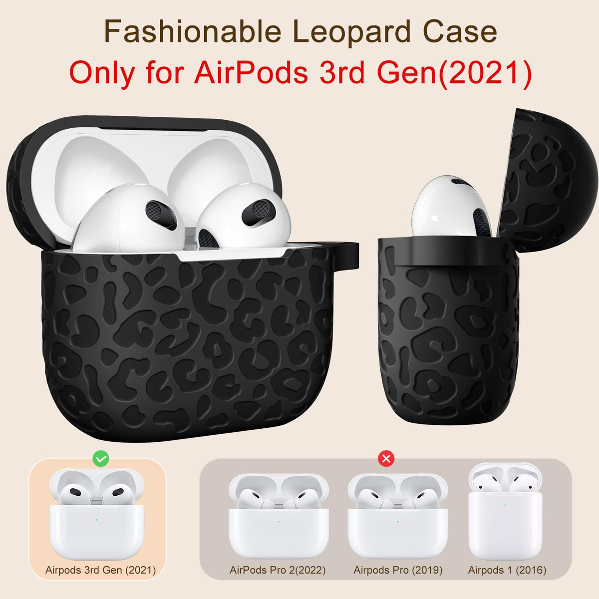 Black AirPod 3rd Generation Case with Keychain H6780