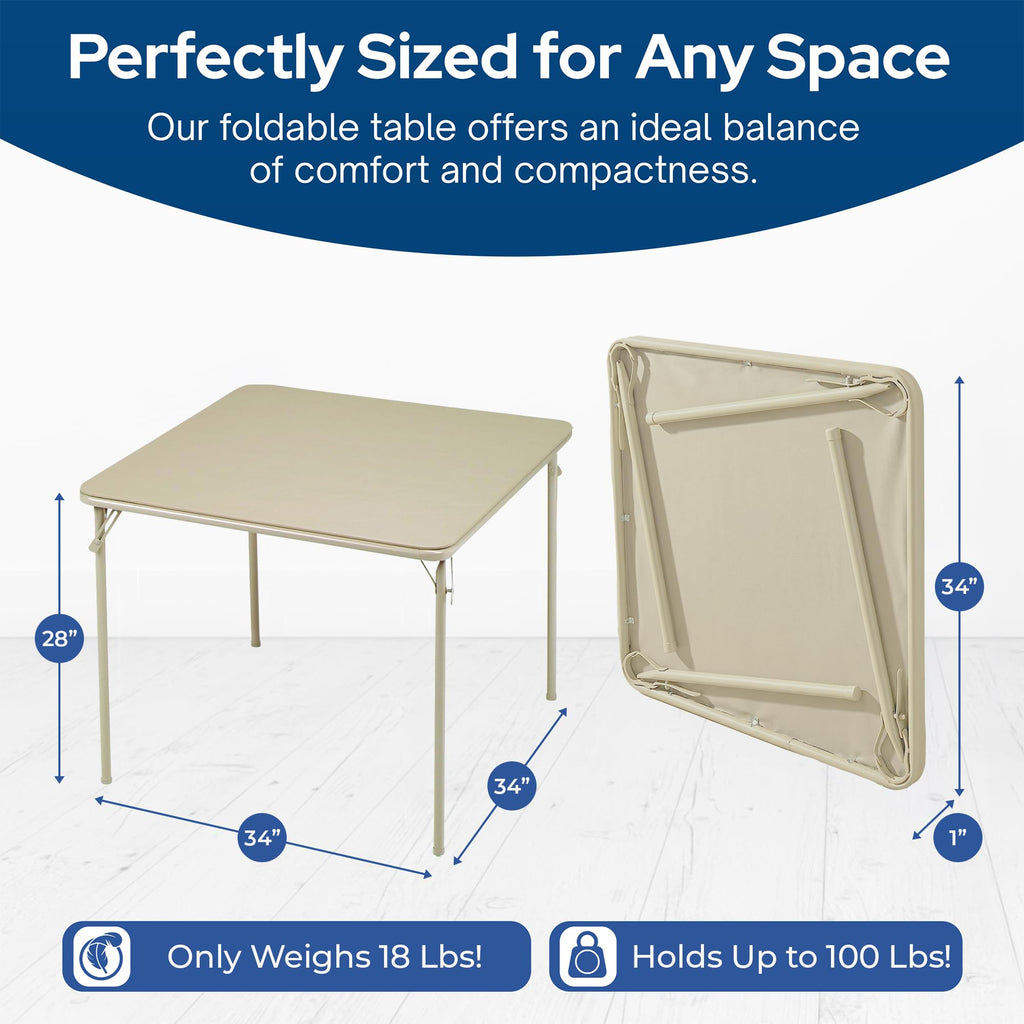 Buff Tan Square Folding Card Table H571457