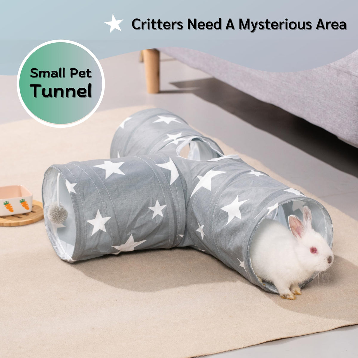 3 Way Collapsible Rabbit Tunnel Toy D63782