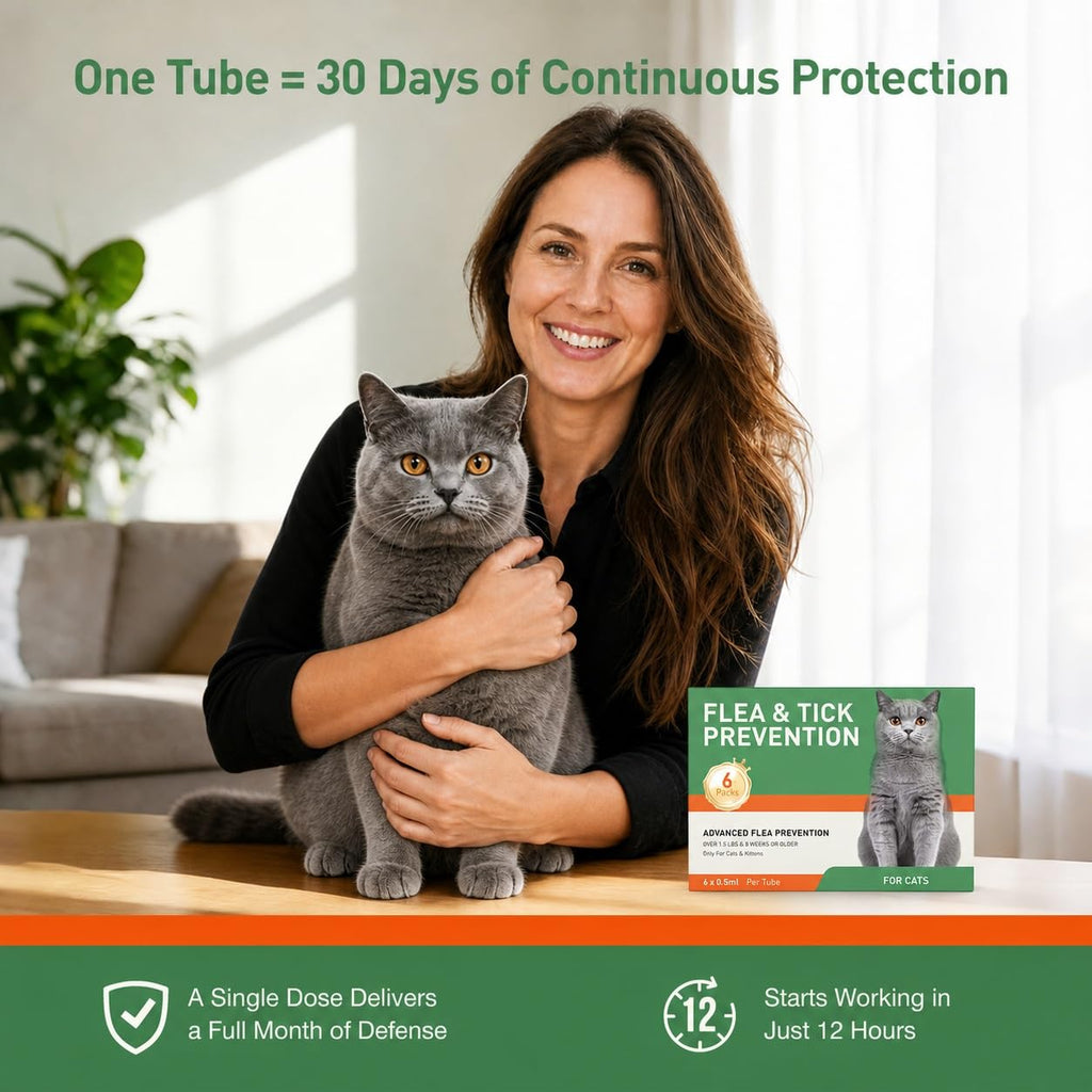 6 Pack Flea and Tick Prevention for Cats A7362