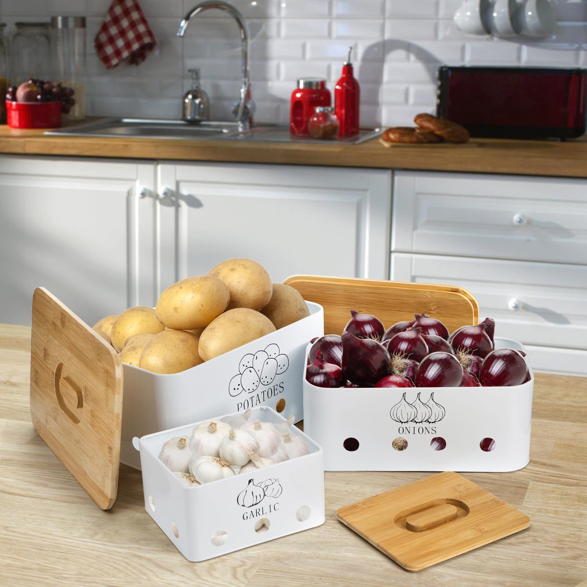 3 Pack Potato Onion Garlic Storage Set T547