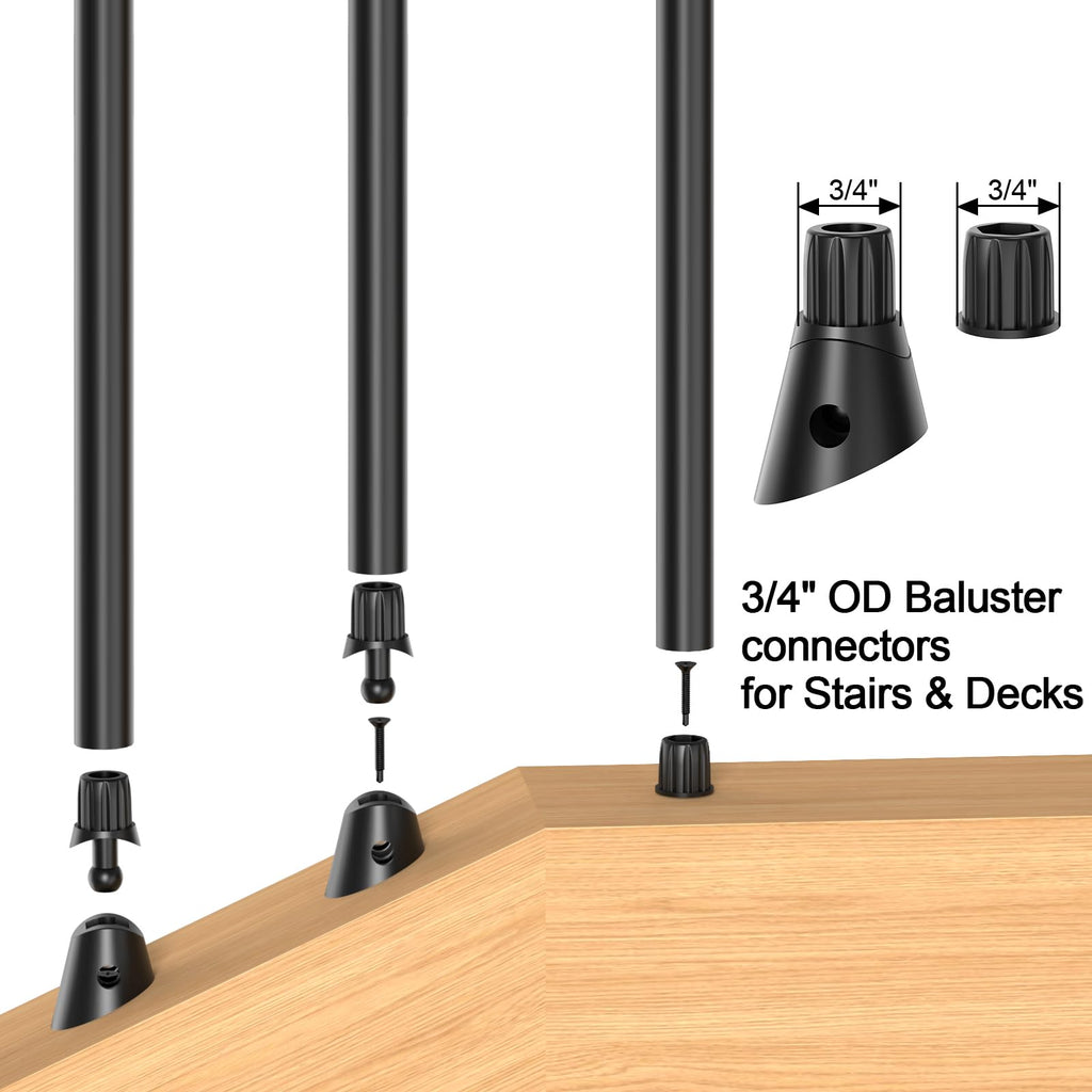 26" Black Aluminum Deck Balusters 120 Pack K184