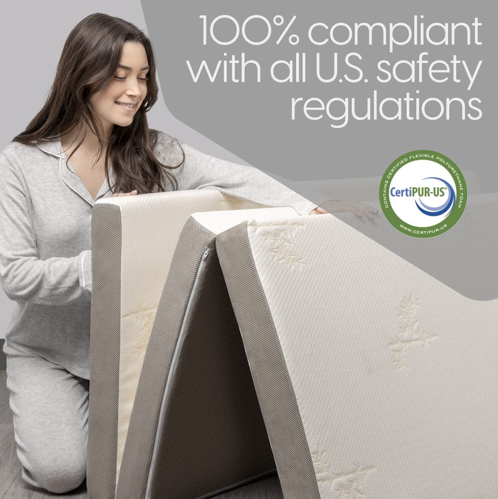 Queen Size 6 inch Memory Foam Trifold Mattress Z2322