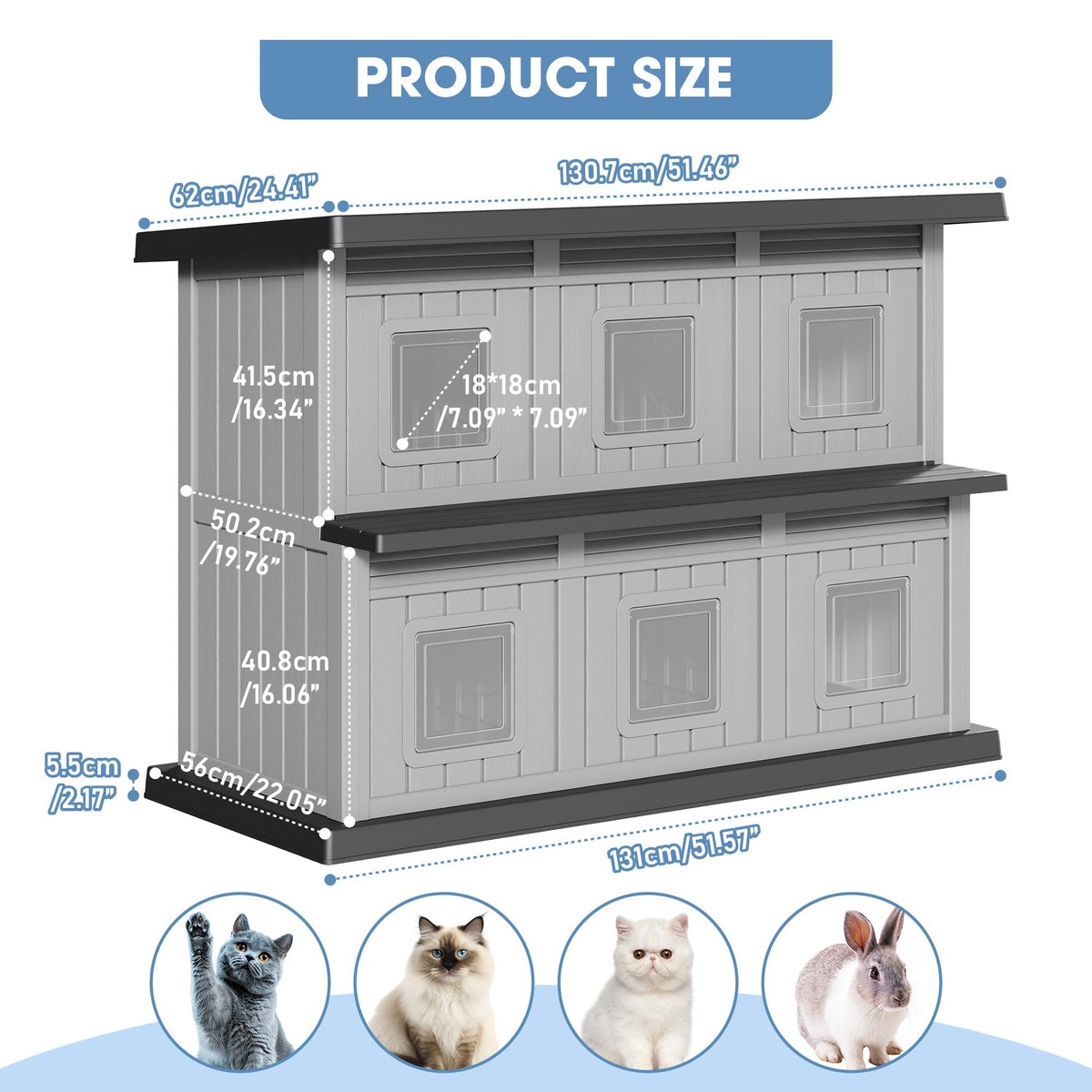 Weatherproof Insulated Outdoor Cat House K550598