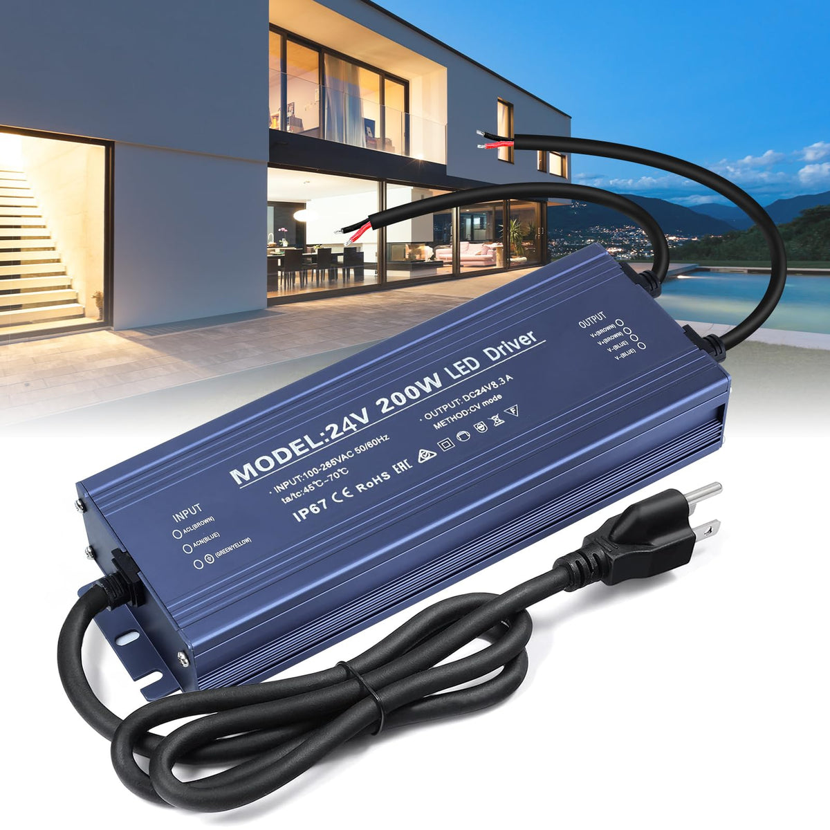 24V 200W Waterproof IP67 LED Power Supply A948