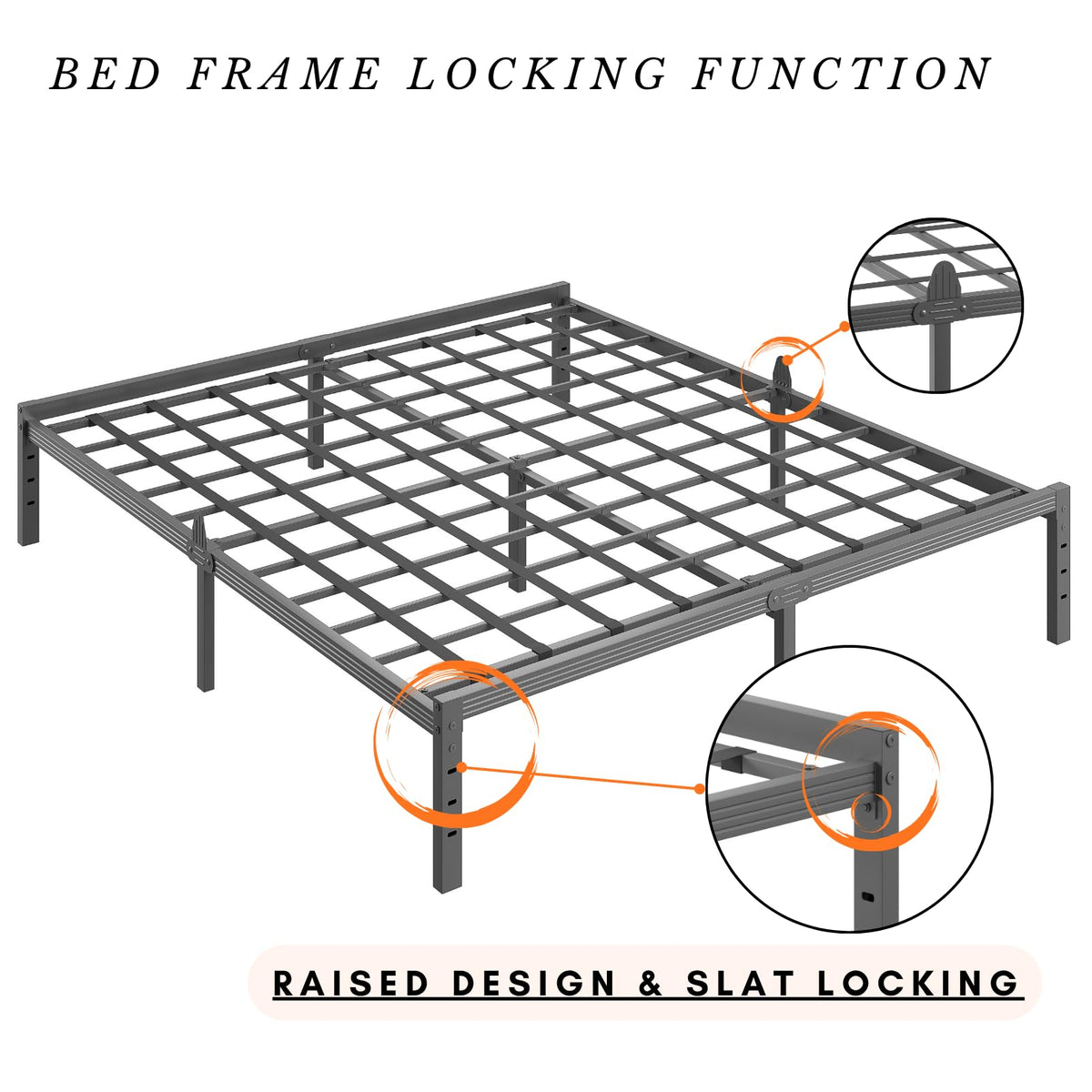 14 Inch Metal Platform Full Bed Frame with Storage Z82563