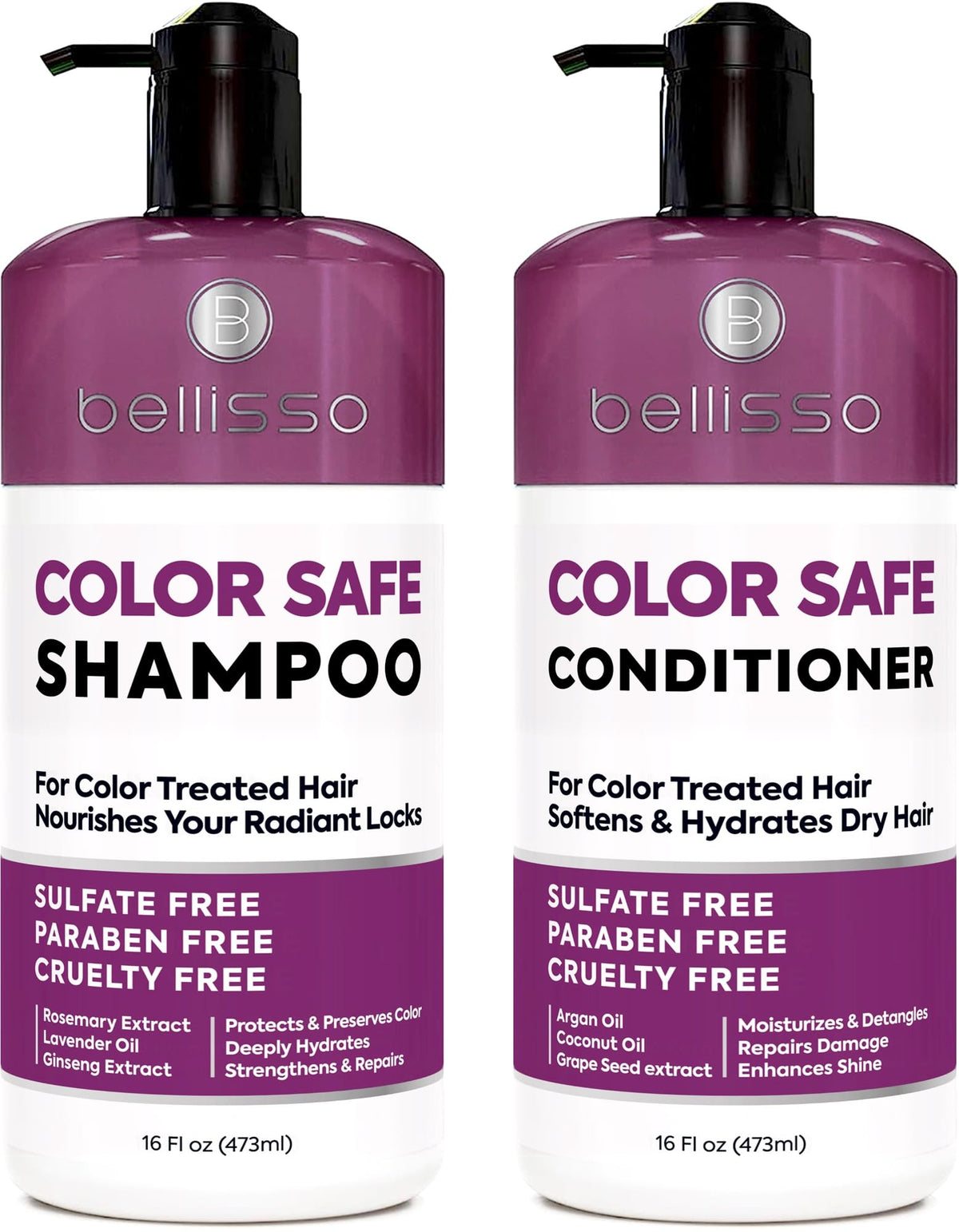 Color Safe Shampoo and Conditioner Set Sulfate Paraben Free W474359
