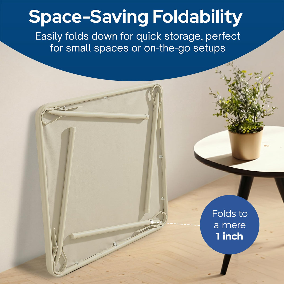 Buff Tan Square Folding Card Table H571457