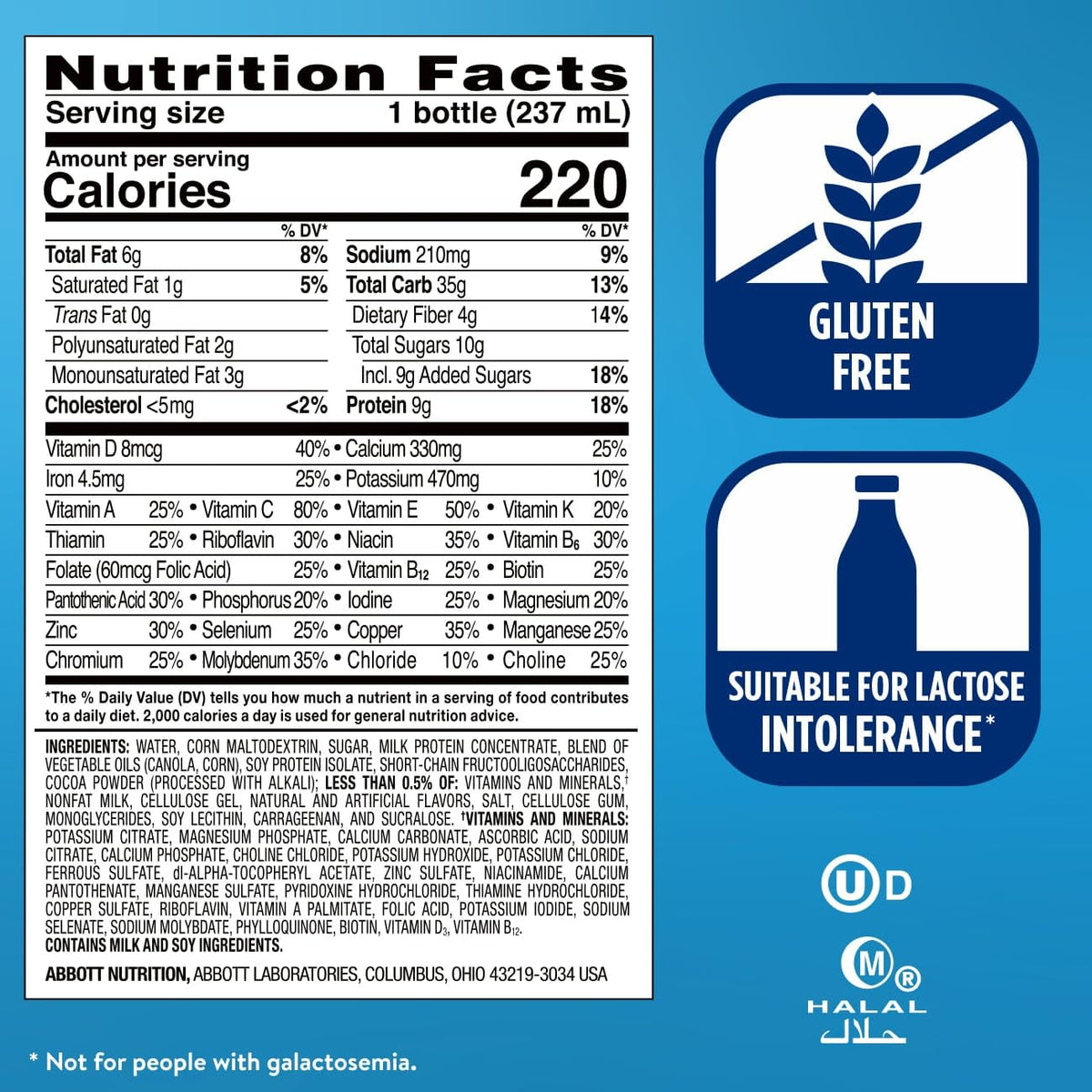 Milk Chocolate Nutrition Shake With Fiber, 24 Pack Z69674
