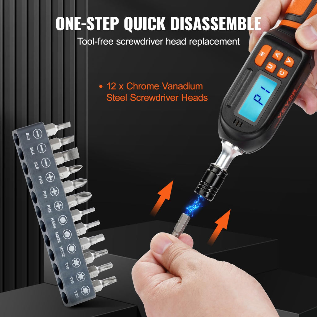 1/4" Drive Digital Torque Screwdriver with LCD, Bits & Case M984