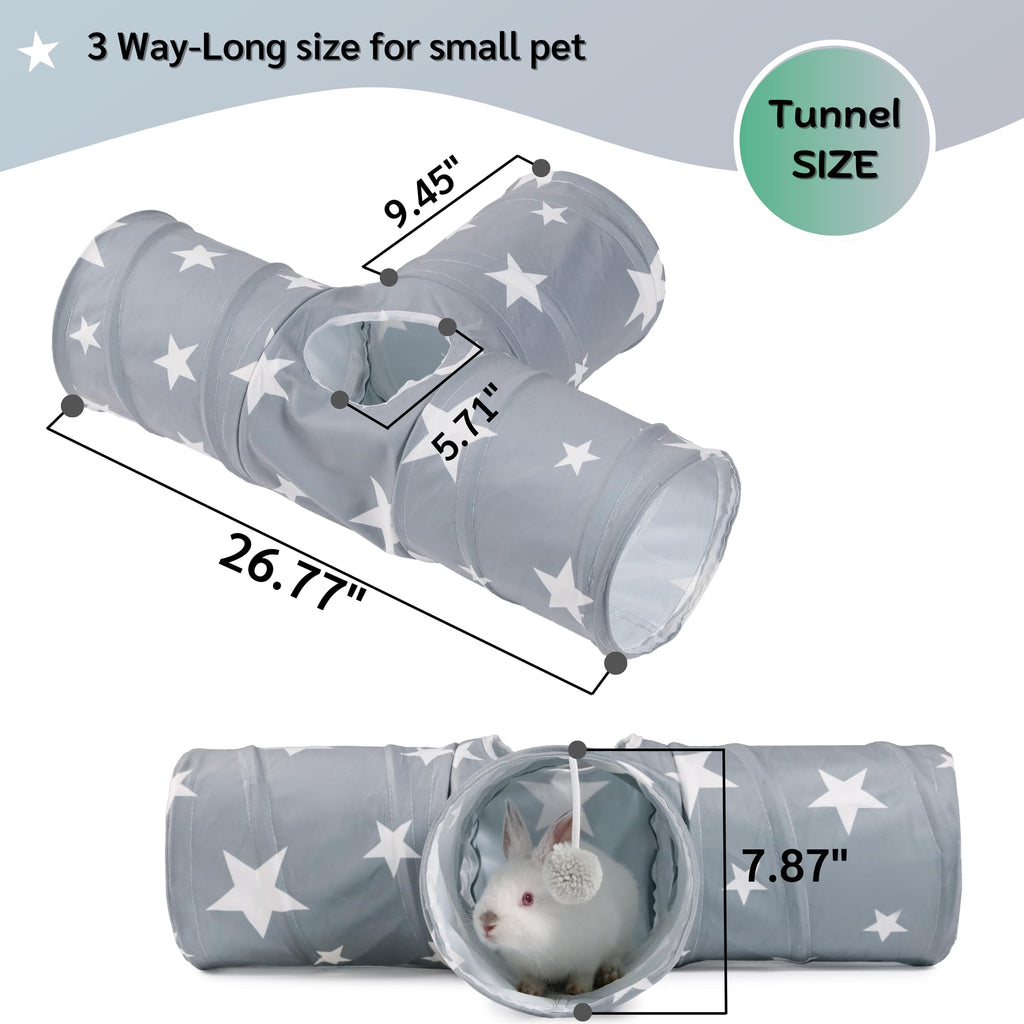 3 Way Collapsible Rabbit Tunnel Toy D63782