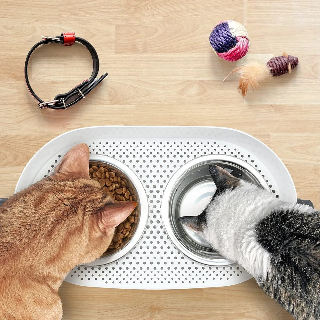 Height Adjustable Stainless Steel Cat Dog Bowls J351