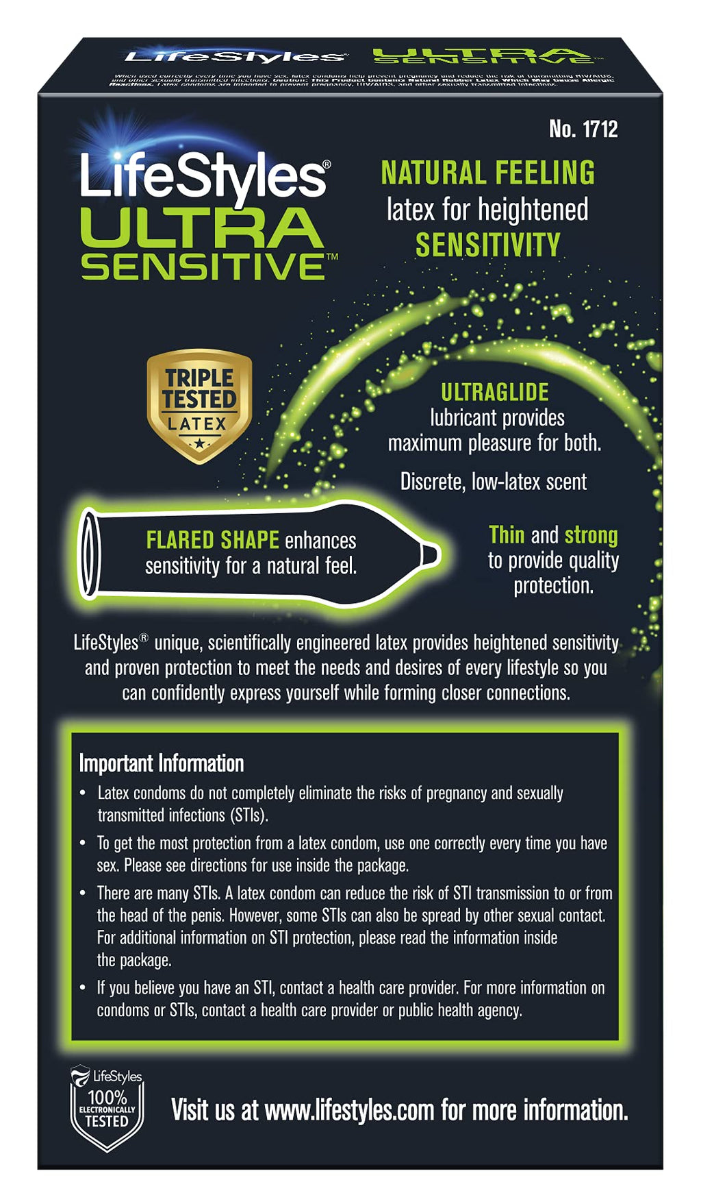 Ultra Sensitive Lubricated Latex Condoms, 12 Count V35023