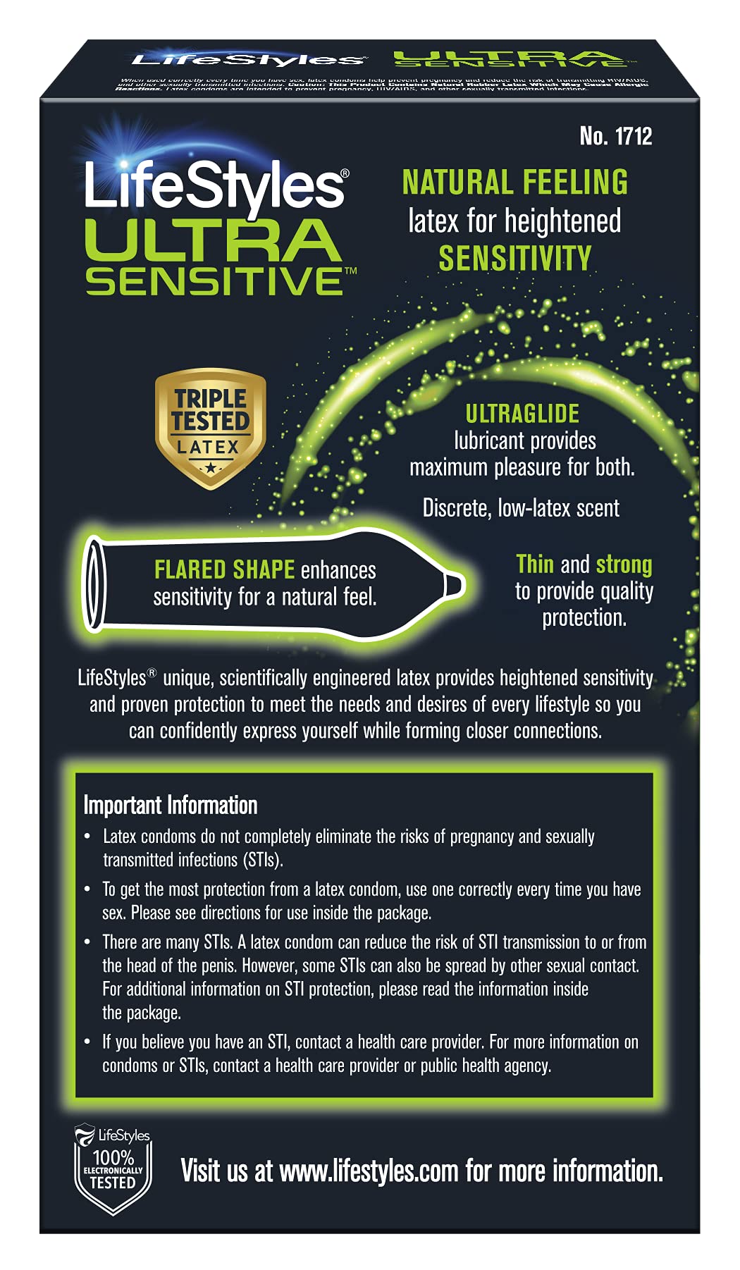 Ultra Sensitive Lubricated Latex Condoms, 12 Count V35023