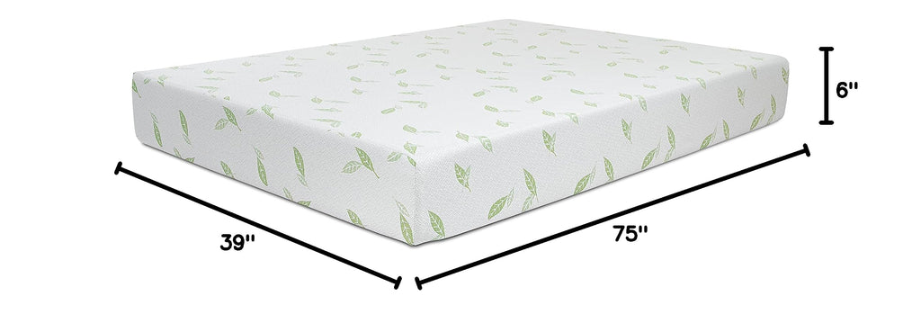 Twin Size 6 Inch Green Tea Memory Foam Mattress D323