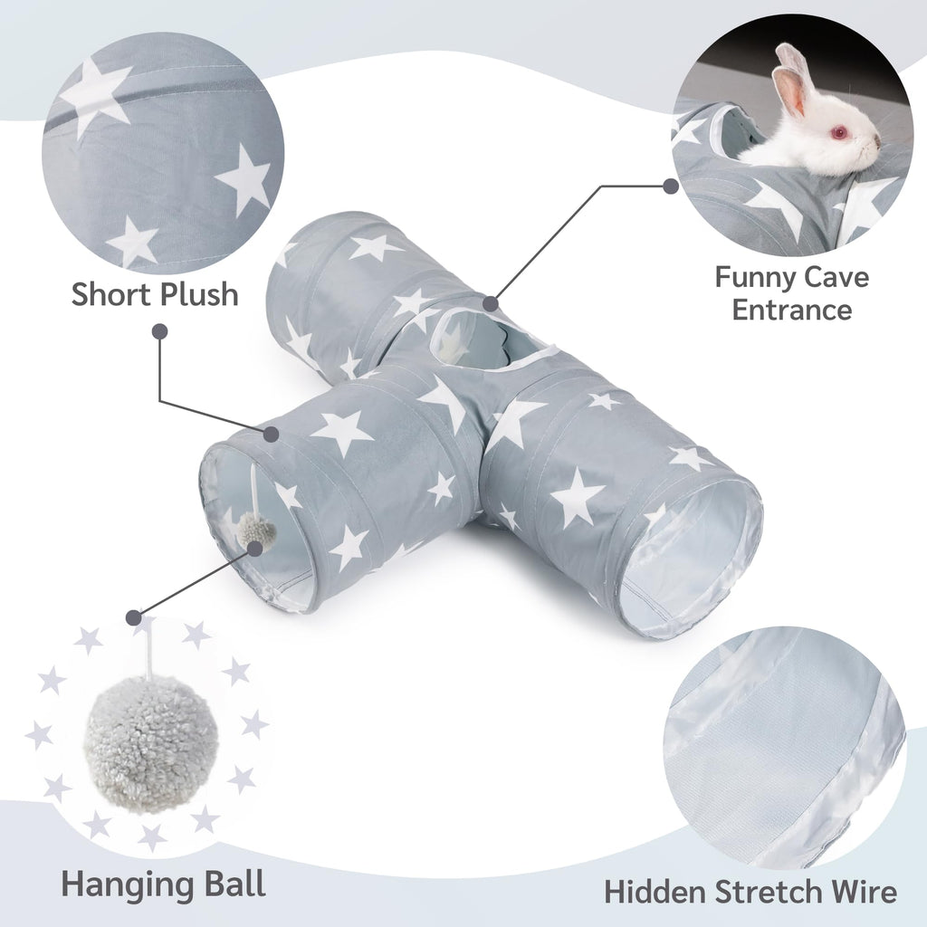 3 Way Collapsible Rabbit Tunnel Toy D63782