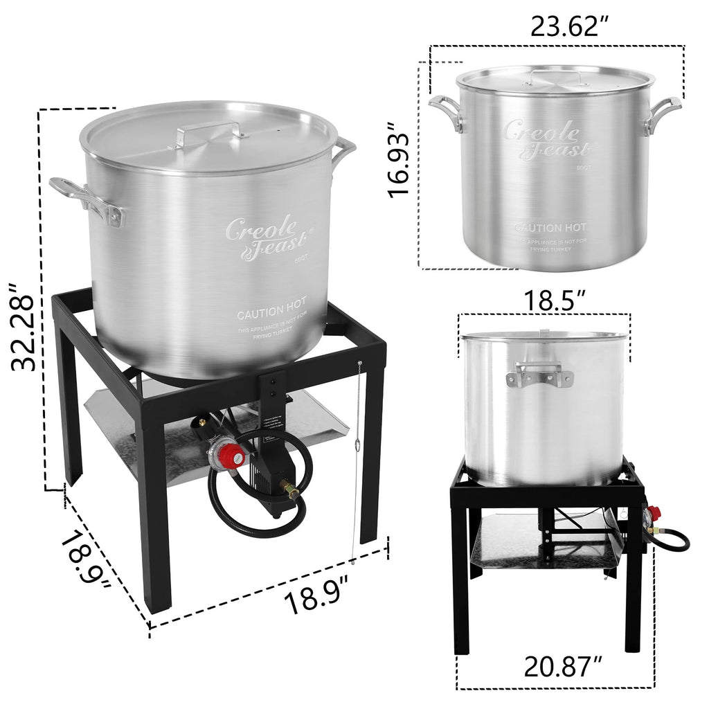 60 Qt. Seafood Boil Pot with Basket and Burner D650