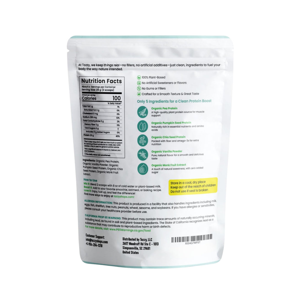 Organic Vegan Vanilla Pea Protein Powder V626